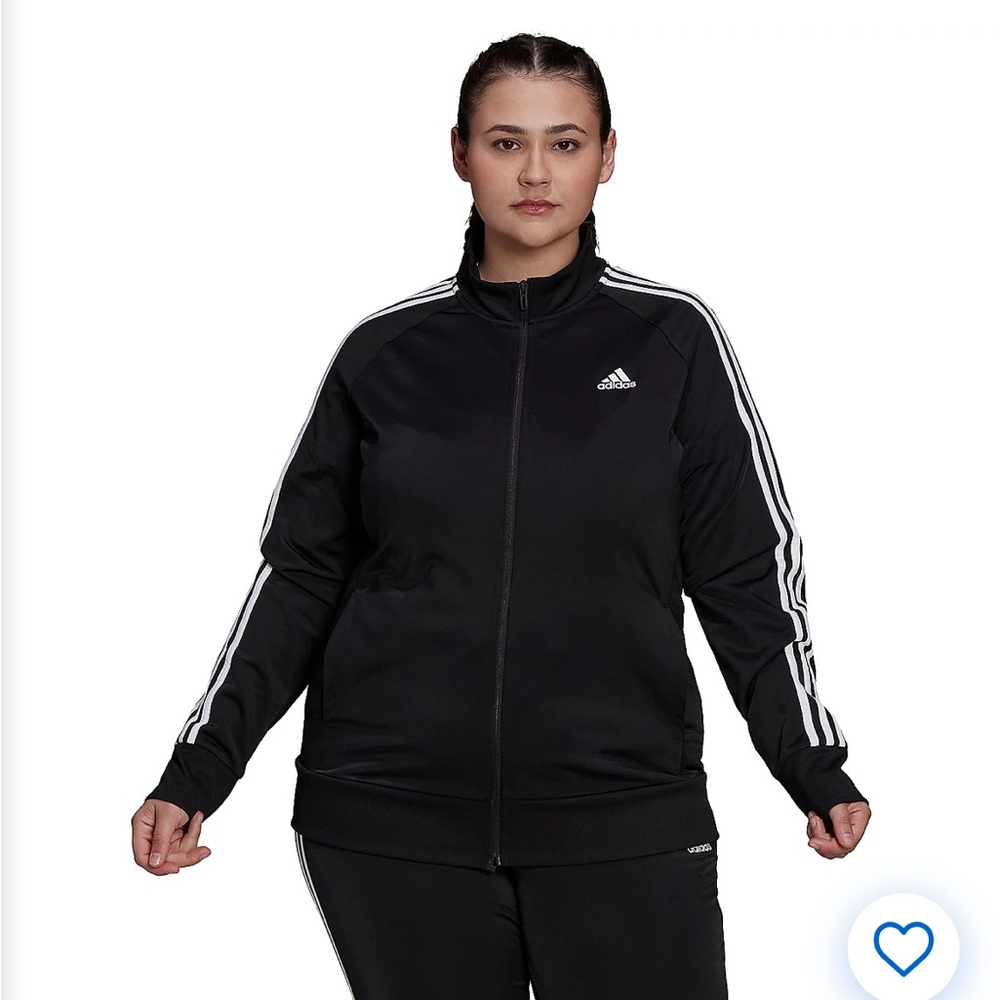 Adidas Black Track Jacket with White Stripes